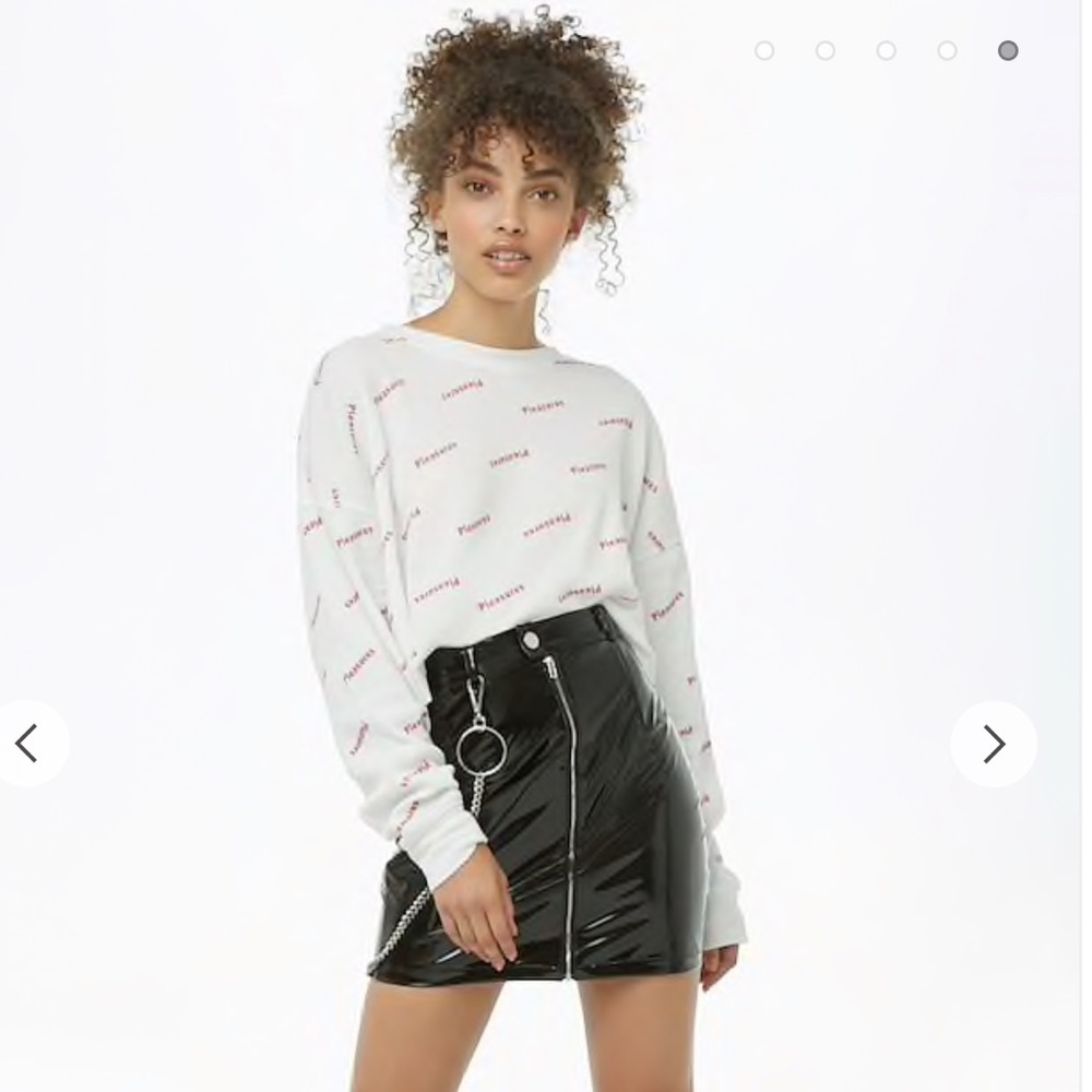 Forever 21 Chain Accent Vinyl Skirt